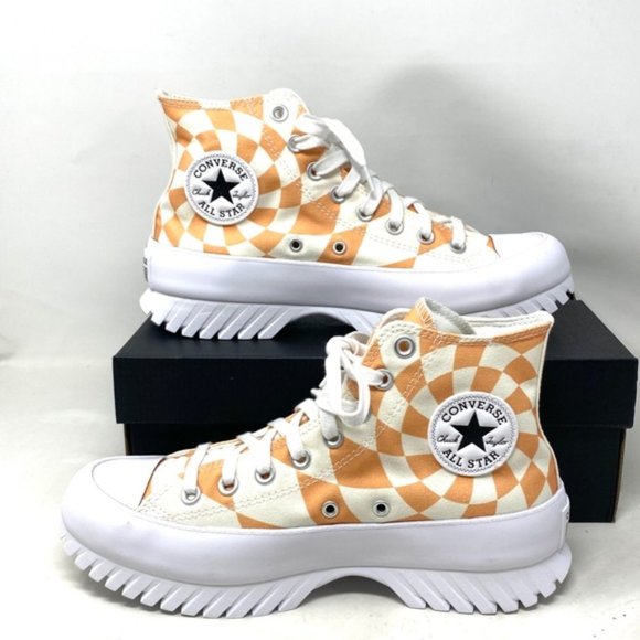 Converse Chuck Taylor Lugged 2.0 Shoe Canvas Women High Top Orange Candy A10022C - Picture 4 of 10